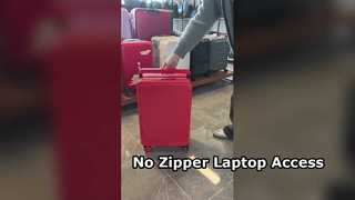 20 Inch Hard Shell Business Suitcase: Aluminum Frame No Zipper Luggage with Front Laptop Compartment